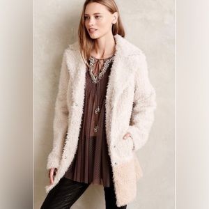 Anthropologie Elevenses Fira Sherpa Teddy Coat Size S